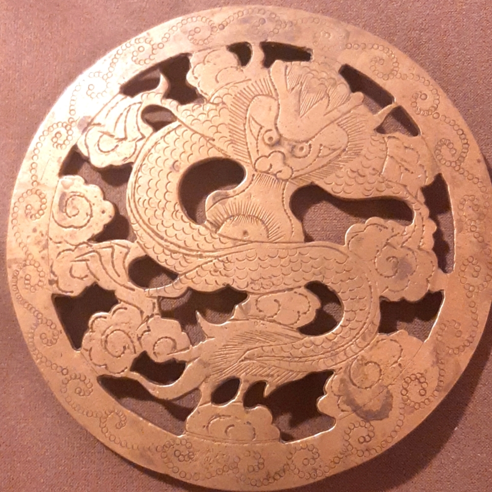 1910s China brass Dragon trivet
